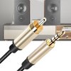 Luochahaishi Digital Coaxial Audio Video Cable HDTV Stereo Spdif RCA Coaxial to 3.5mm Male Jack Plug Line for Stereo Receiver Speakers Projector 1.5 Meter