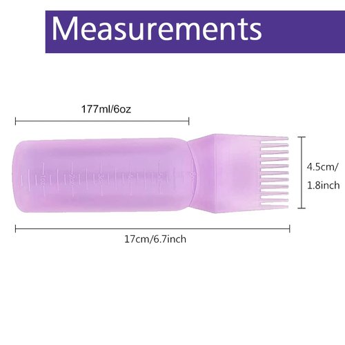 EZPRO USA Empty Hair Comb Applicator 7oz for All Purpose Squeeze Bottle, Pressurized Plastic Comb Color Applicator, Refillable, BPA Free, Hair Treatment, 200ml, Clear, Pack of 5