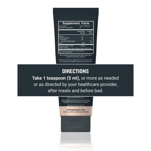 REFLUX GOURMET Natural Heartburn Acid Reflux Relief Support Supplement for GERD, LPR, Indigestion, Aid for Intermittent Fasting, Alginate Therapy, Made in The USA, Vanilla Caramel