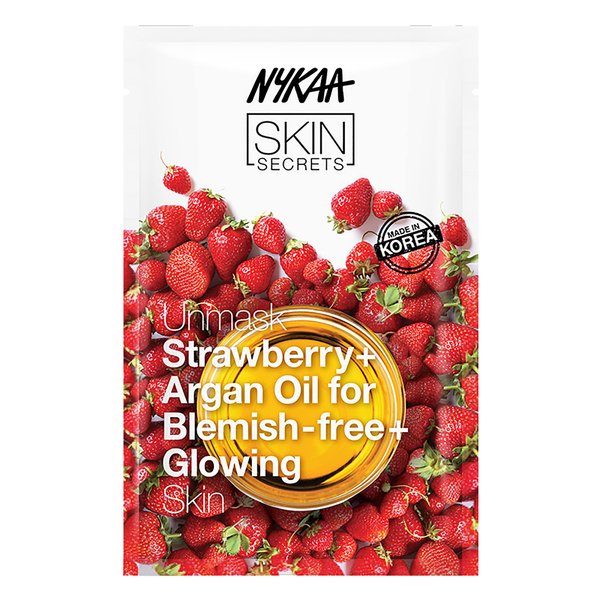 Nykaa Naturals Skin Secrets Bubble Sheet Mask - Nourishes and Combats Dryness - Reduces Puffiness and Redness - Leaves Your Skin Feeling Fresh and Clean - Strawberry and Argan Oil - 0.67 oz