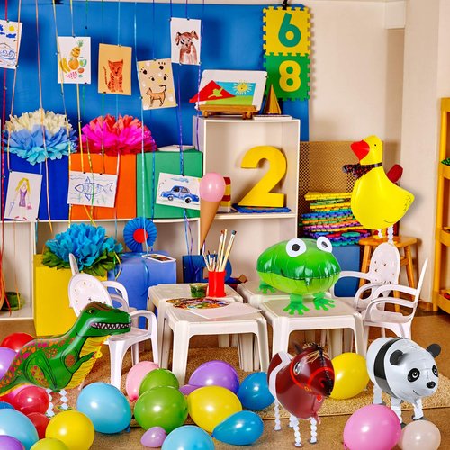 KESOTO 12PCS Walking Cute Animal Balloons for Kids Animal Theme Party, Birthday Party Supplies