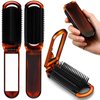 4 Pcs Folding Hair Brush with Mirror Portable Mini Hair Brush Small Compact Pocket Hair Comb for Family School Travel Car Gym Wig Bag Purse Gift Women Kids (Tortoiseshell)