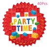 40PCS Building Blocks Themed Paper Napkins Toy Brick Dinner Paper Napkin Set Disposable for Birthday Party Supplies Tableware Decoration