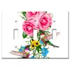 Art Plates Brand Triple Toggle Switch/Wall Plate - Hummingbirds In Flowers
