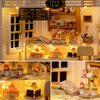piberagi DIY Miniature Dollhouse Kit with Furniture, 1:24 Scale Creative Room Mini Wooden Christmas Doll House Accessories Plus Dust Proof for Kids Teens Adults(Cake Diary)
