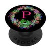 Cell Phone Pop Out Grip Holder,Cute Cactus Monogram Letter P PopSockets Grip and Stand for Phones and Tablets