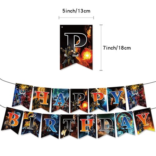 50Pcs Morrtal Kommbat Party Decorations Morrtal Kommbat Party Supplies Morrtal Kommbat Balloons Banner Cake Topper Cupcake Toppers Hanging Swirls For Party Favors