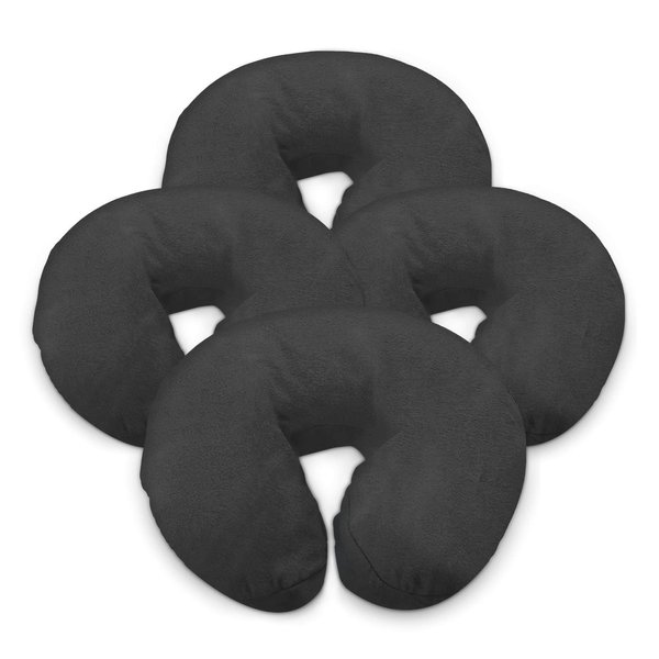 LONDON LINENS Pack of 4, Premium Extra Thick 100% Cotton Flannel Massage Tables Face Cradle Covers Cozies Fitted - includes 4 pcs (Greenish Grey)