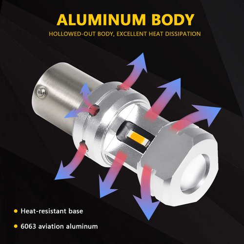 PHINLION 3600 Lumens 1156 7506 Amber LED Turn Signal Light Bulbs Super Bright P21W 1141 2396 7506 LED Bulb for Car Truck Motorcycle RV Blinker Lights, Amber Yellow