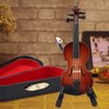 Wooden Miniature Cello with Stand,Bow and Case Mini Musical Instrument Miniature Dollhouse Model Home Decoration