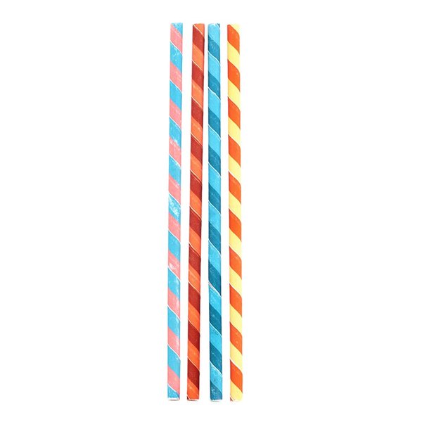 Kikkerland Biodegradable Party Stripes Paper Straws, Multicolored, Box of 144