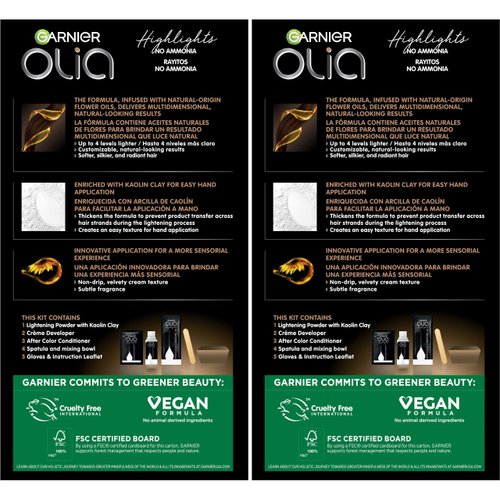 Garnier Hair Color Olia Ammonia-Free Permanent Hair Dye, H03 Highlights for Brunettes, 2 Count (Packaging May Vary)