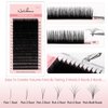 NATUHANA Round Eyelash Extensions 0.07mm C Curl Russian Volume Lash 8-15mm Mixed Tray False Lashes Supplies,Classic Individual Lash Extensions 16Rows/Case Matte Black (black;0.07 C, 8-15 MIX)
