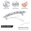 WHAVEL 2PCS Pearl Hair Barrettes for Women, Pearl Hair Clips Rhinestone French Barrette Hair Clips Bridal Hair Pins Decorative Hair Accessories for Women Bride (Silver)