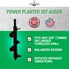 Power Planter Flower Planting Auger & Grass Plug Tool - Compact Auger Drill Bit for Planting Flowers & Grass Plugs - Garden Digging Tool for Soil & Sand - 2" x 7" Long with 3/8" Non-Slip Hex Drive