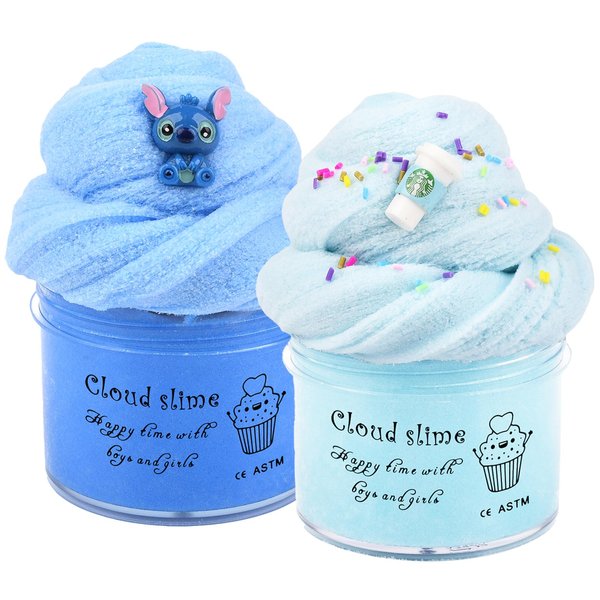 Aeyiakov Cloud Slime Kit - 2 Pack Soft and Non-Sticky Slime, Ideal for Kids Party Favors, School Education and Stress Relief. Great Birthday Gifts for Girls and Boys, DIY Putty Slime