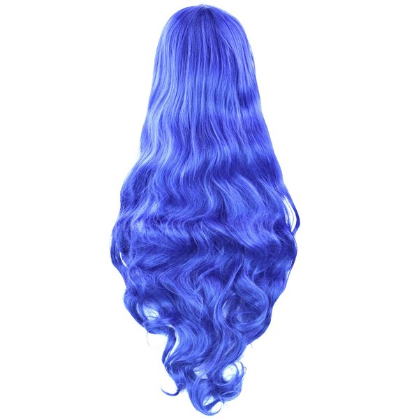 Rbenxia Curly Cosplay Wig Long Hair Heat Resistant Spiral Costume Wigs Anime Fashion Wavy Curly Cosplay Daily Party Blue 32" 80cm