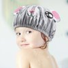 FirstKitchen Shower Cap for Kids, 2PCS Toddler Shower Cap, Cute Shower Cap with Double Layer, Kids Shower Caps for Girls Boys Child with Cartoon Animal(Pink Cat + Gray Cat)