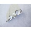 Platinum gray white stone silver metal alligator hair claw clip clamp for fine