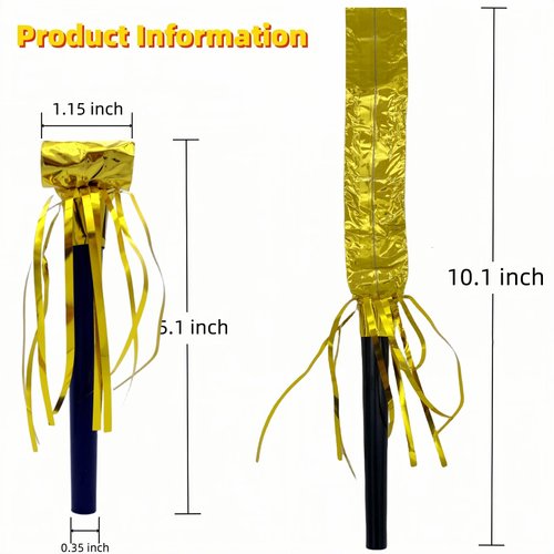 LCPQMZGH 24 Pieces Party Squawkers Gold Noise Makers for New Year, Christmas Party Blowers Favor Supplies