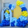 Yellow Blue Clear Balloon, 60 Pcs 12 Inches Metallic Blue Cartoon Theme Balloon Garland Arch Kit for Kids Baby Shower Anniversary Engagement Birthday Wedding Graduation Party Decorations