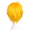 S-noilite Women Mens Male Short Yellow Costume Wig Unisex Anime Cosplay Cartoon Comic Party Straight Synthetic Hair Full Wigs Halloween Fancy Shaggy Style