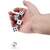 Classic White Game Dice for Playing Board Games and Card Games, 5-pack Set - 16mm Regular Pipped Six-Sided Dice by Brybelly