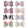 Volepet 8pcs Unicorn Hair Bows for Girls, 3 Inch Girls Hair Bows,glitter bows,sparkly hair accessories,Glitter Grosgrain Ribbon with Alligator Clips Hair Accessories for Toddler Girls