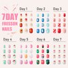 Major Dijit 7-Day Press on Nails for Kids - 84 pcs 7 pack Fake Nails for Girls Cute Pattern Self Adhesive Pre-glue False Nail Tips for Little Girls (Christmas Series)