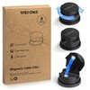 VieHome 8 Pack Magnetic Cable Management Clips - Ideal Cord Holder for Nightstand, Desk, Charger Holder - Phone Cord Holder w/360 Rotation