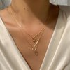 Iaceble Boho Layered Heart Choker Necklace Crystal Heart Pendant Necklace Gold Double Heart Necklace Cz Open Heart Necklace Chain Jewelry for Women and Girls