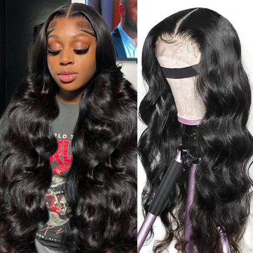 Uonoco 5x5 HD Lace Closure Wigs Human Hair Wear and Go Glueless Wigs Human Hair Pre Plucked 180% Density Body Wave Lace Front Wigs Human Hair for Women with Natural Hairline 18 Inch