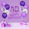 40th Purple Birthday Balloons Decorations, 16PCS Purple White Happy 40th Birthday Confetti Latex Balloons for Women Men Happy Birthday Party Wedding Anniversary Indoor Outdoor Party Supplies,12 Inch