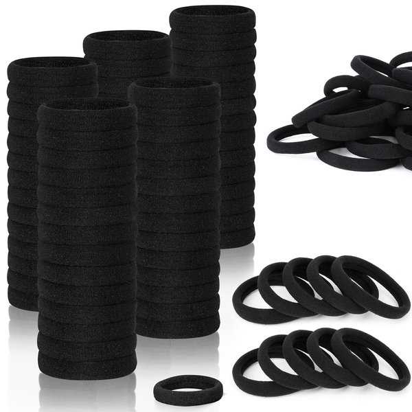 Hair Ties for Girls Elastic Hair Tie 300 PCS Black Soft for Medium Hair Hair Accessories for Women Perfect for Long Lasting Braids Ponytails and More Pain Free Hair Ponytail Holders Hair Elastic Band