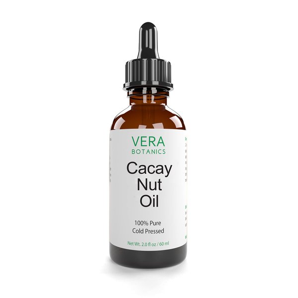Vera Botanics CACAY NUT OIL 100% Pure & Natural, Unrefined, Cold-Pressed For Face, Dry Skin, Nails, Lips, Body & Hair - Reduce Hair Breakage, Appearance of Scars from Psoriasis, Eczema & Acne