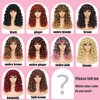 GKtineke-Curly-Wig Big-Curly-Wigs-for-White-Black-Women 20 Inch- Long-Curly-Afro-Wig-with-Bangs Synthetic-Hair-Replacement-Wigs-for-Cosplay and Daily(Ombre Blonde