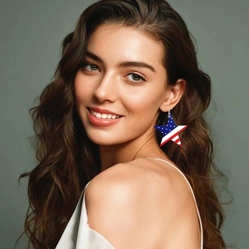 JOYFISCO American Flag Earrings 4th of July Earrings for Women Patriotic Earrings Independence Day Drop Dangle Earrings Jewelry Gifts