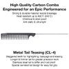 Olivia Garden CarbonLite Metal Tail Teasing Comb made of strong carbon, ultra-light, hight heat resistant, durable and anti-static
