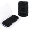 Tuefuzy Hair Ties, 100 PCS Ponytail Holders, Black Hair Elastics for Thick Hair, Black Hair Bands for Women, Damage-Free Rubber Bands for Hair, Hair Styling Accessories (2 mm)