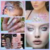 HOSAILY Clear White Body Glitter Stick, Face Glitter Gel Singer Concerts Festival Rave Accessories, Mermaid Sequin Hair Glitter Face Paint Makeup Chunky Sparkling Body Shimmer Glitter for Women, 01#