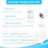 White Tension Curtain Rod for Windows 28 to 48 inch, Adjustable Expandable Pressure Spring Curtain Rod No Drilling, 7/8" Curtain Rod for Bedroom Doorway Closet Door