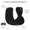 MAXITA Clip in Hair Extensions Real Human Hair, 18 Inch Natural Black 7pcs 120g, Remy Human Hair Extensions Clip in Black Hair Extensions Straight Natural Hair for Woman