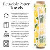 The Useless Brand Reusable Paper Towels Roll | Washable Cotton Flannel Towels w/Cardboard Roll | Fits on All Holders (Lemons, 12 Towels)