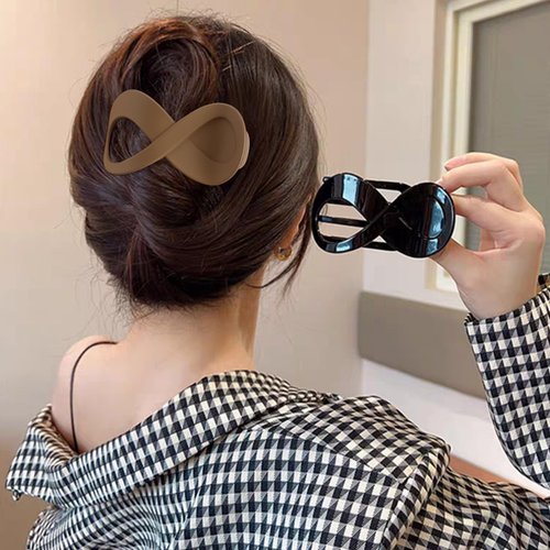 Velscrun 4Pcs French Concord Hair Clips Matte Acrylic Curved Hair Claw Clips Thick Hair Flat Alligator Hair Clips Strong Grip Hair Banana Barrettes for Styling Hair Accessories for Women and Girls