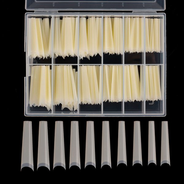 Tapered Extra Long Nail Tips, Ballerina Natural Acrylic Fake Nail Tips, Press On Nail False Nails with Box for Nail Salons and DIY Nail Art, 240PCS, 10 Sizes (Natural)