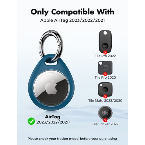 UNBREAKcable Apple AirTag Holder - 4 Pack [Fit Tightly Design] [Easy to Install] [Hold Air Tag Securely] Waterproof TPU Shell Protective Case with All Metal Keychain Key Ring Clip
