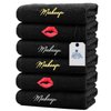 DAN RIVER Makeup Towel 100% Spun Cotton - (Pack of 6) Luxuriously Soft Reusable Makeup Remover Cloth, Facial Cleansing Cloth, of 6 13x13 Inch, Black