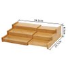 Lustiger Chef Spice Rack Organizer for Cabinet, Expandable Natural Bamboo Desk Shelf, 3-Tier Adjustable Spice Rack, Storage and Seasoning Shelf Organizer for Kitchen Countertop Pantry Tabel