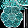 BELICEY 6000Pcs Resin Rhinestones for Crafting 2/3/4/5/6mm Lake Blue Flatback Round Crystal Gems Beads for DIY Nail Art Makeup Crafts Clothes Tumblers Decoration with Tweezers and Picking Pen