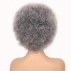 G&T Wig Afro Puff Wigs for Black White Women, Afro Curly Wigs Dark Roots Natural Looking Full Wigs for Daily Party Use(1B/Grey)